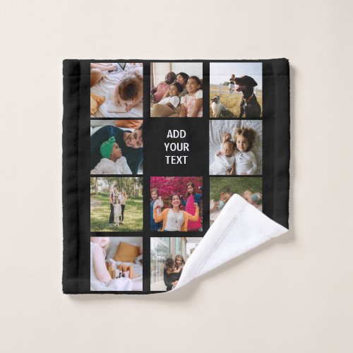 Personalized 11 Photo Collage Wash Cloth