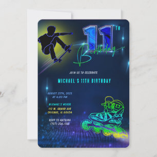 Personalized 11th Birthday Boy Invitation