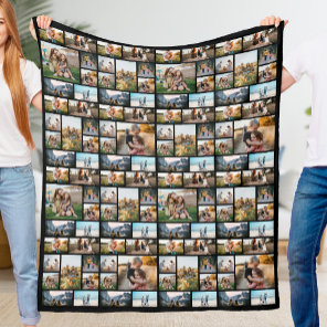 Personalized 128 Photo Collage Fleece Blanket