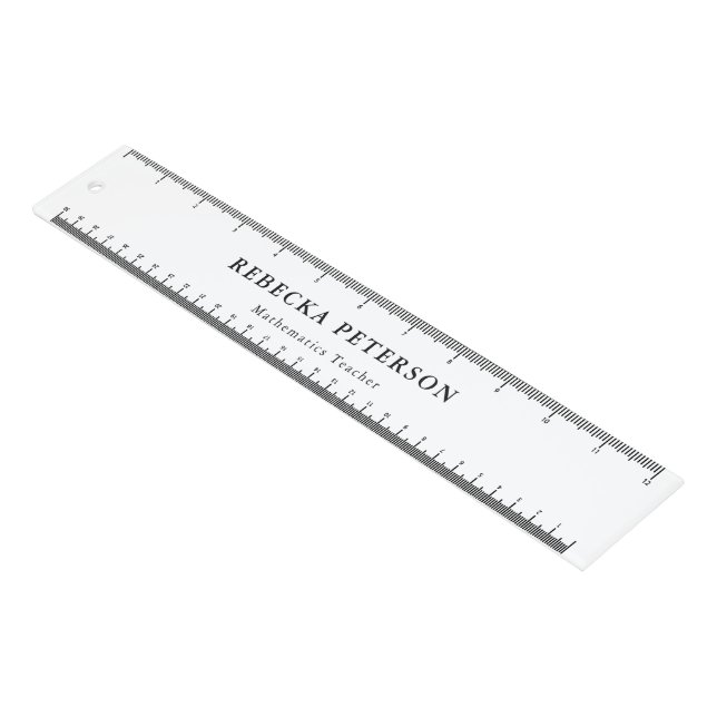 Personalized 12 Inch Ruler with Name and Job Title (Angled)