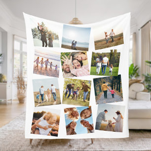 Personalized 12 Photo Collage Fleece Blanket