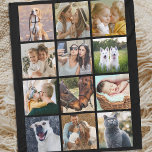 Personalized 12 Photo Collage Fleece Blanket<br><div class="desc">Your personalized blanket features an unforgettable design that's tailored to you and your loved one, with a black background that you can change to any color of your choosing. Add up to 12 photos - a perfect gift for any occasion - from birthdays and anniversaries, to family reunions and housewarmings....</div>