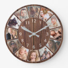 Personalized 12 Photo Collage Natural Wood