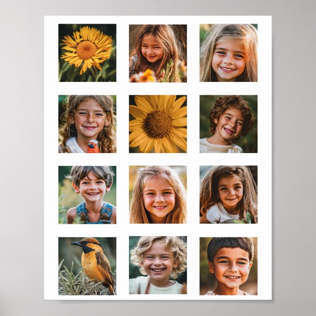 Personalized 12-Photo Collage Poster (Front)