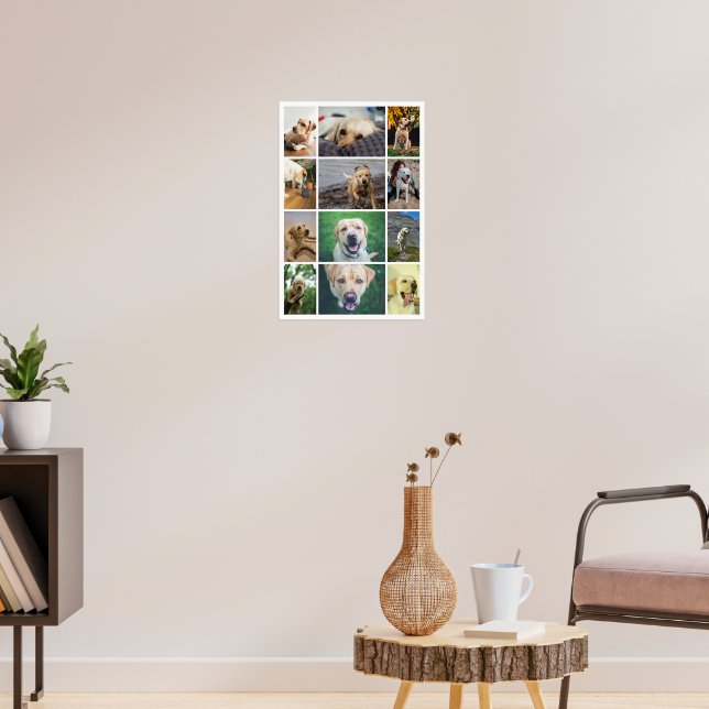 Personalized 12 photo collage poster (Living Room 3)