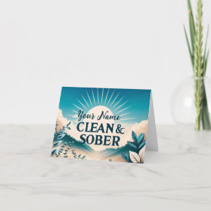Personalized 12 Step Clean & Sober Sobriety Card
