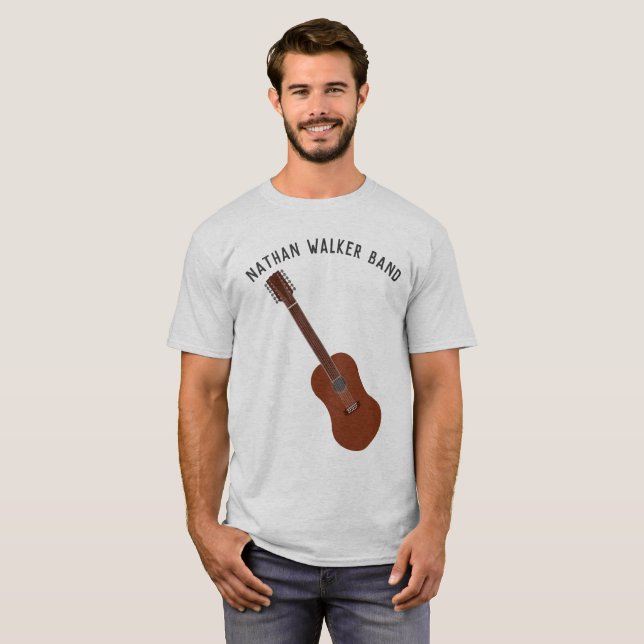Personalized 12-String Guitar Guitartists or Band T-Shirt (Front Full)