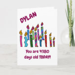 Personalized 12 Year Old Birthday Candles Card at Zazzle