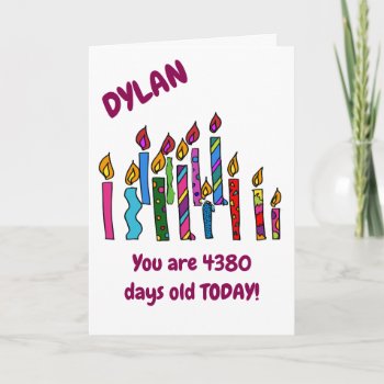 Personalized 12 Year Old Birthday Candles Card by GrannysPlace at Zazzle