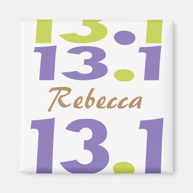 Personalized 13.1 half marathon magnet (Front)