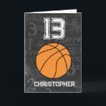 Personalized 13th Birthday Basketball Card<br><div class="desc">A modern 12th basketball birthday card ,  which you can easily personalize the front with the name and the inside card message. A personalized basketball birthday card for basketball players,  basketball fans,  etc.</div>