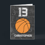 Personalized 13th Birthday Basketball Card<br><div class="desc">A modern 12th basketball birthday card ,  which you can easily personalize the front with the name and the inside card message. A personalized basketball birthday card for basketball players,  basketball fans,  etc.</div>