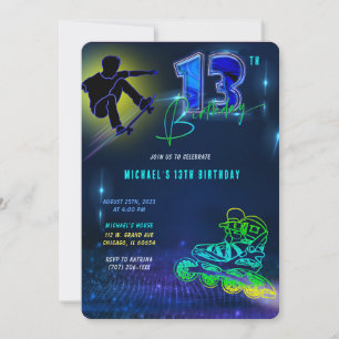 Personalized 13th Birthday Boy Invitation