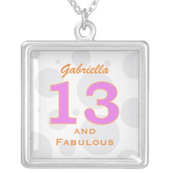 Personalized 13th Birthday Necklace by SayItNow at Zazzle