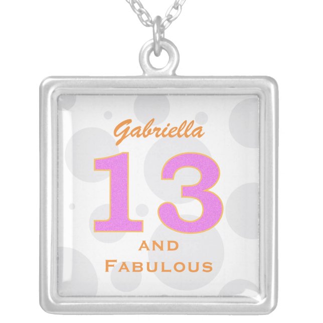 Personalized 13th Birthday Necklace (Front)