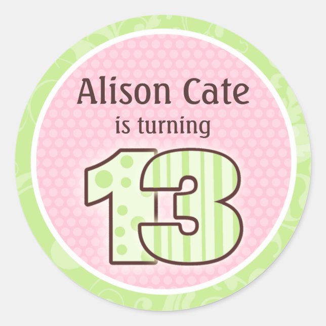 Personalized 13th Birthday Seal (Front)