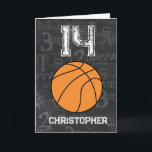 Personalized 14th Birthday Basketball Card<br><div class="desc">A modern 14th basketball birthday card ,  which you can easily personalize the front with the name and the inside card message. A personalized basketball birthday card for basketball players,  basketball fans,  etc.</div>