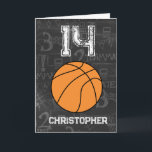 Personalized 14th Birthday Basketball Card<br><div class="desc">A modern 14th basketball birthday card ,  which you can easily personalize the front with the name and the inside card message. A personalized basketball birthday card for basketball players,  basketball fans,  etc.</div>