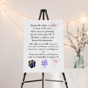 Personalized 14th Birthday Welcome Sign for Girl,