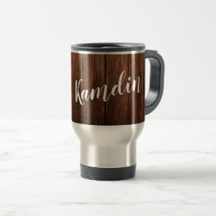Personalized 15 ounce coffee mug Barn Wood Country