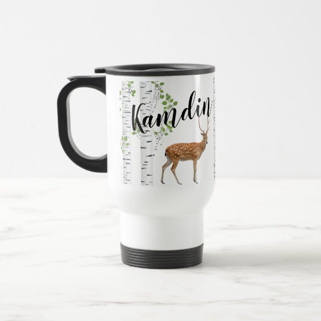 Personalized 15 ounce coffee mug Deer Doe Buck For (Left)