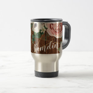Personalized 15 ounce coffee mug Geometric Rose