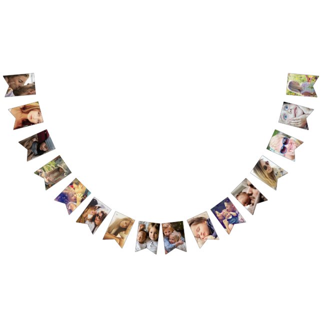 Personalized 16 Photo Celebration Bunting Flags (All)