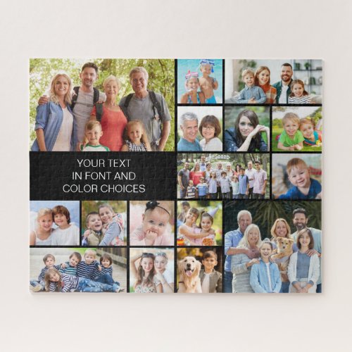 Personalized 16 Photo Collage Custom Color Jigsaw Puzzle
