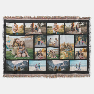 Personalized 16 Photo Collage Fleece Blanket