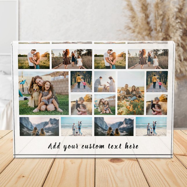Personalized 16 Photo Collage Photo Block (Creator Uploaded)