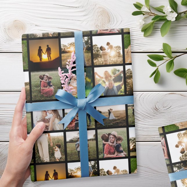 Personalized 16 Photo Collage Wrapping Paper (Creator Uploaded)