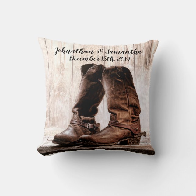 Personalized 16"x16" Throw Pillow boots country ru (Front)