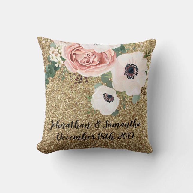 Personalized 16"x16" Throw Pillow Geometric Rose (Front)