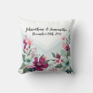 Personalized 16"x16" Throw Pillow Tropical Flower
