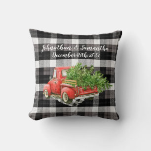 Personalized 16"x16" Throw Pillow XMAS Truck Baffa