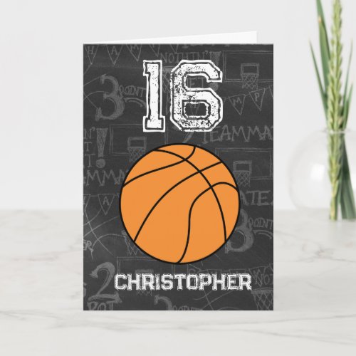 Personalized 16th Birthday Basketball Card