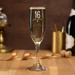 Personalized 16th Birthday Keepsake Gift Champagne Flute