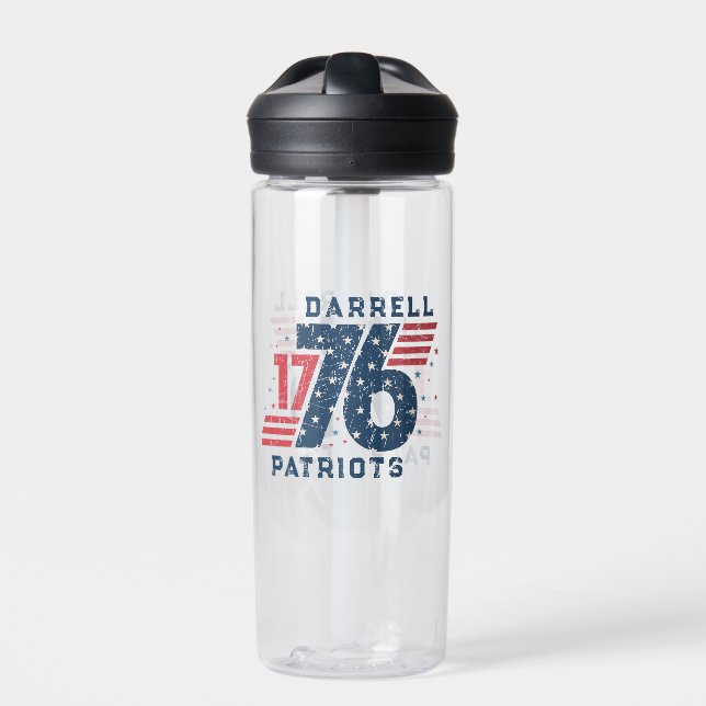 Personalized 1776, Independence Day, 4th of July Water Bottle (Front)