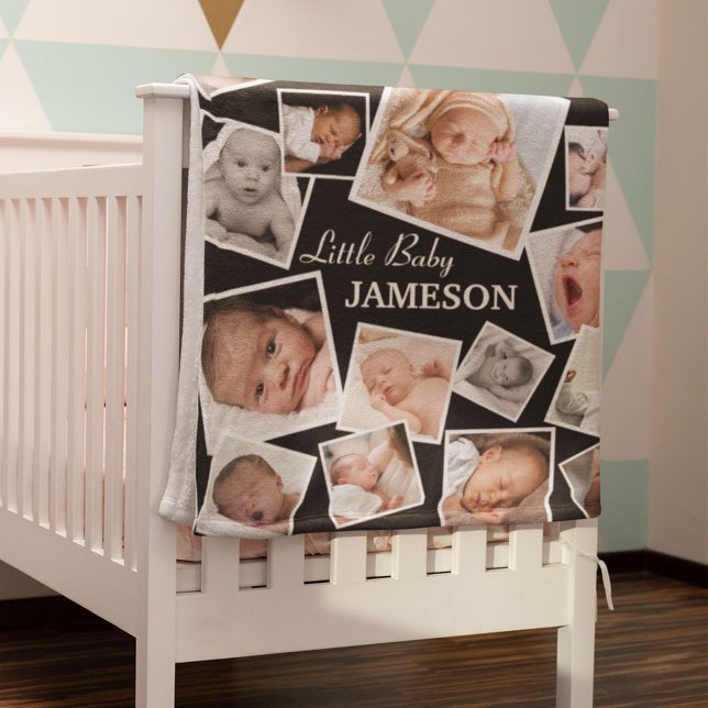 Personalized 17 Baby Photo Collage Fleece Blanket (Creator Uploaded)