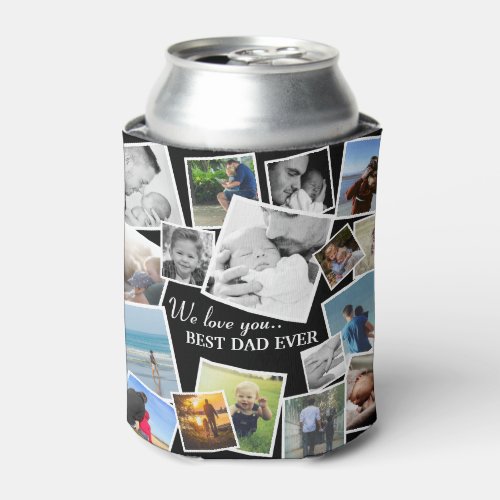 Personalized 17 Dad Photo Collage  Fathers Day Can Cooler