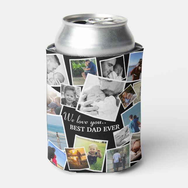 Personalized 17 Dad Photo Collage | Father's Day Can Cooler (Can Front)