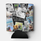 Personalized 17 Dad Photo Collage | Father's Day Can Cooler (Back)