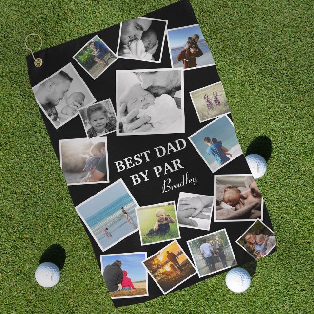 Personalized 17 Dad Photo Collage | Father's Day Golf Towel (Creator Uploaded)