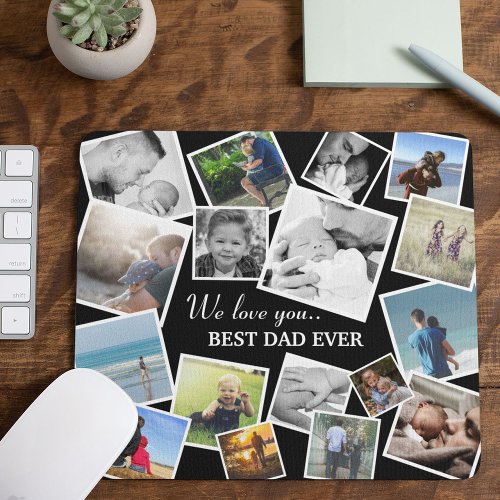 Personalized 17 Dad Photo Collage  Fathers Day Mouse Pad