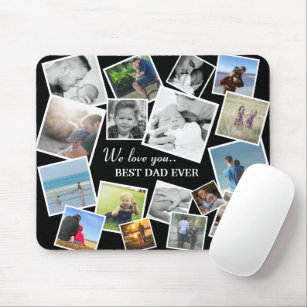 Personalized 17 Dad Photo Collage   Father's Day Mouse Pad
