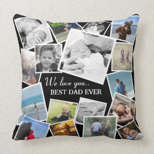 Fathers Day Personalised Photo Cushion Cover  Collage picture template-Dad-02