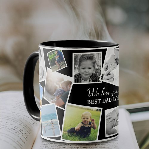 Personalized 17 Dad Photo Collage  Fathers Day Two_Tone Coffee Mug