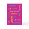 Personalized 17th Birthday Greeting Card, Hot Pink