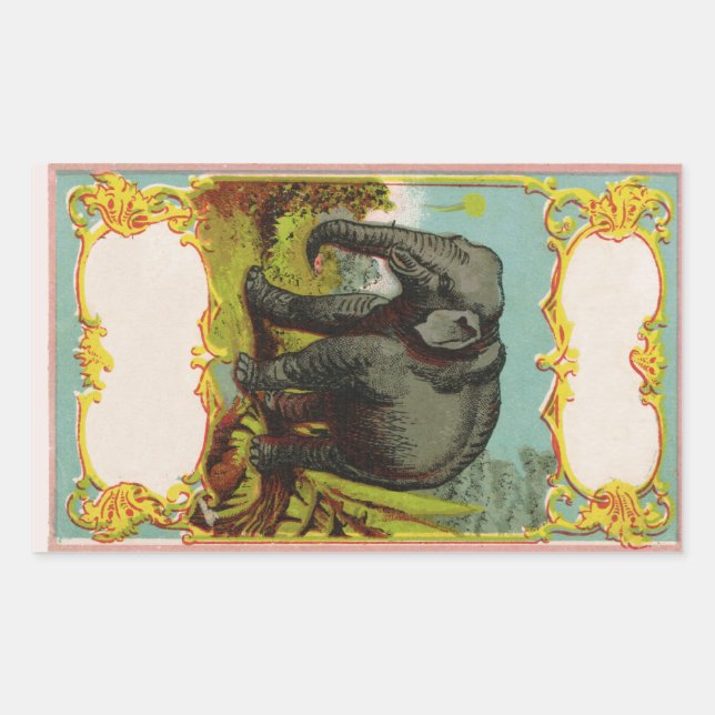 Personalized 1880s Blank Elephant Sticker (Front)