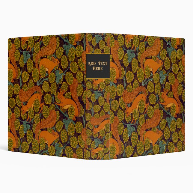 Personalized 1890's Squirrel Design 3-Ring Binder (Background)